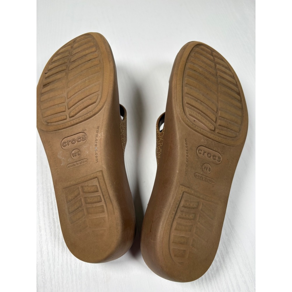 Crocs Disney Mickey Mouse Patricia Strappy Wedge Sandals Womens 8 Brown Bronze - Picture 6 of 13